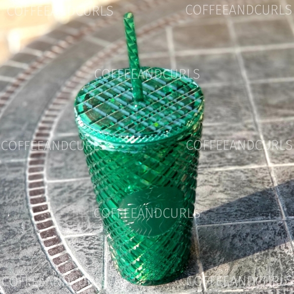 Starbucks Emerald Green Jeweled Grande Cold Cup Tumbler 16oz NWT - Picture 5 of 10